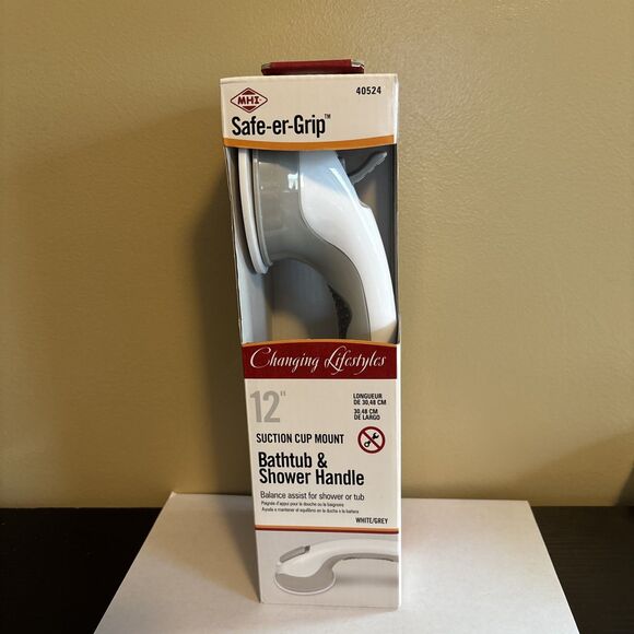MHI Safe-er-Grip Suction 12" Cup Mount Bathtub/Shower Handle Balance Assist NEW - Picture 1 of 5